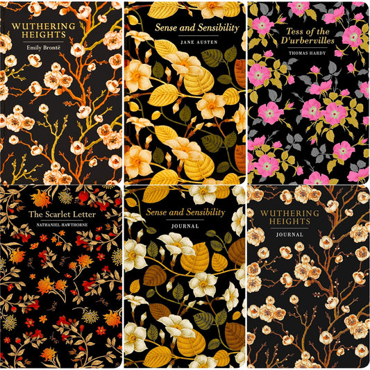 Timeless Love & Redemption: Sense and Sensibility, Wuthering Heights, Tess of the d’Urbervilles & The Scarlet Letter (Hardcover, 4 Books) with Two Matching Journals – Exquisite Chiltern Editions