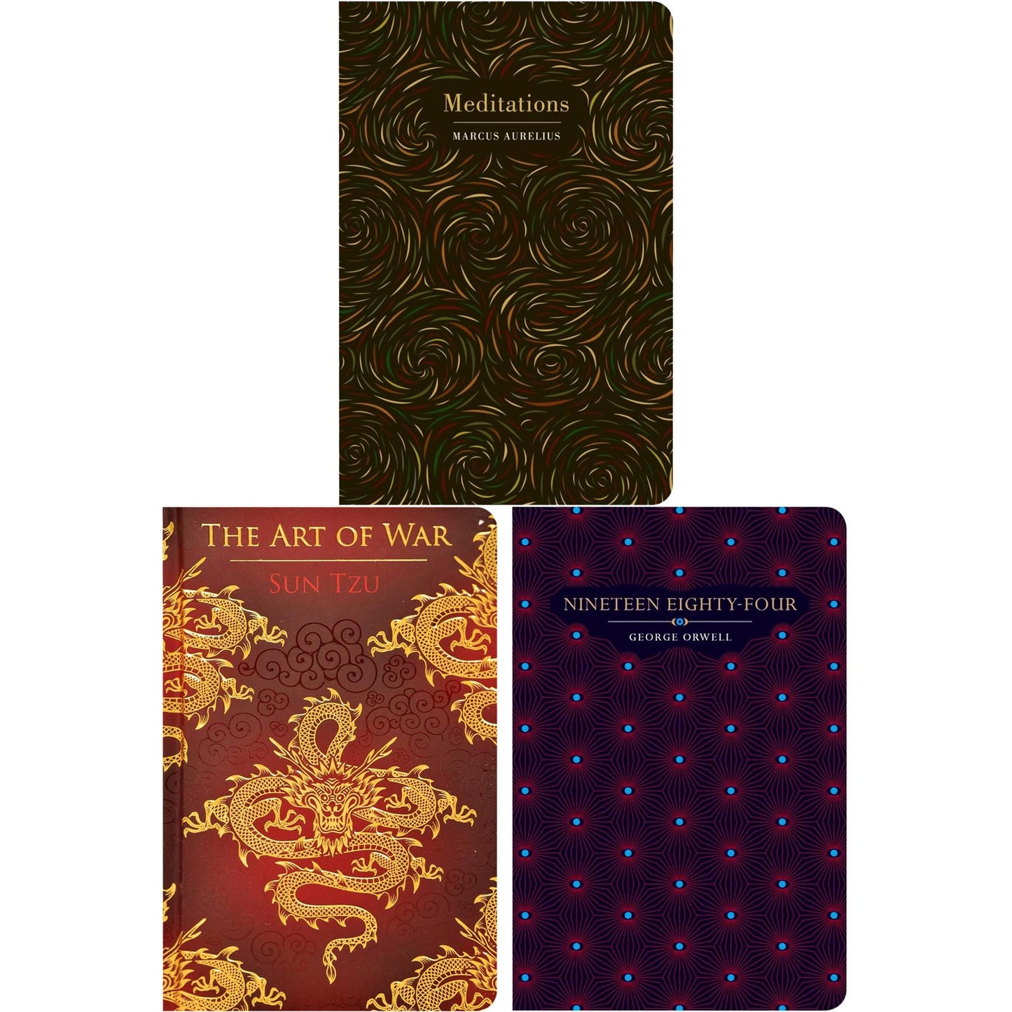 The Philosophy & Society Collection: Meditations, The Art of War, 1984, Animal Farm & More (Hardcover, 7 Books) with Two Matching Journals – Timeless Works in Exquisite Chiltern Editions