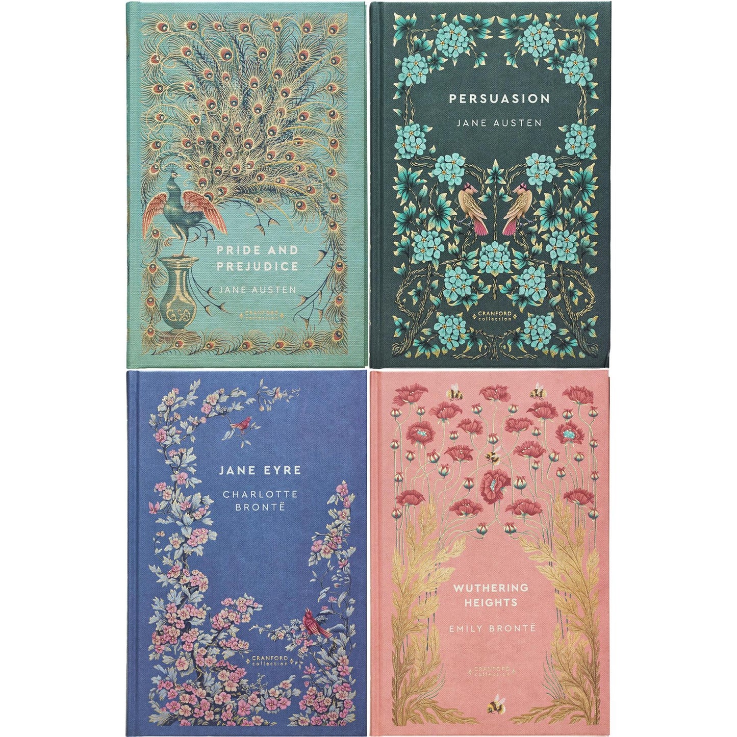Pride and Prejudice & Persuasion by Jane Austen + Jane Eyre & Wuthering Heights by the Brontë Sisters (Hardcover, 4 Books) – A Cranford Edition Set of Romance, Strength & Gothic Drama
