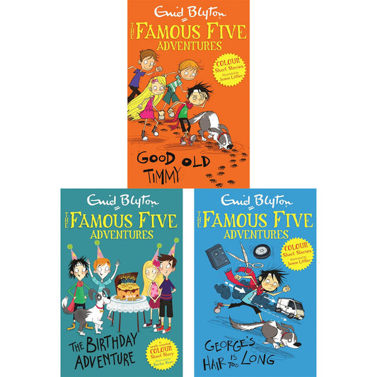 Famous Five Colour Short Stories – 3-Book Set: Good Old Timmy, The Birthday Adventure & George’s Hair Is Too Long by Enid Blyton (Paperback)