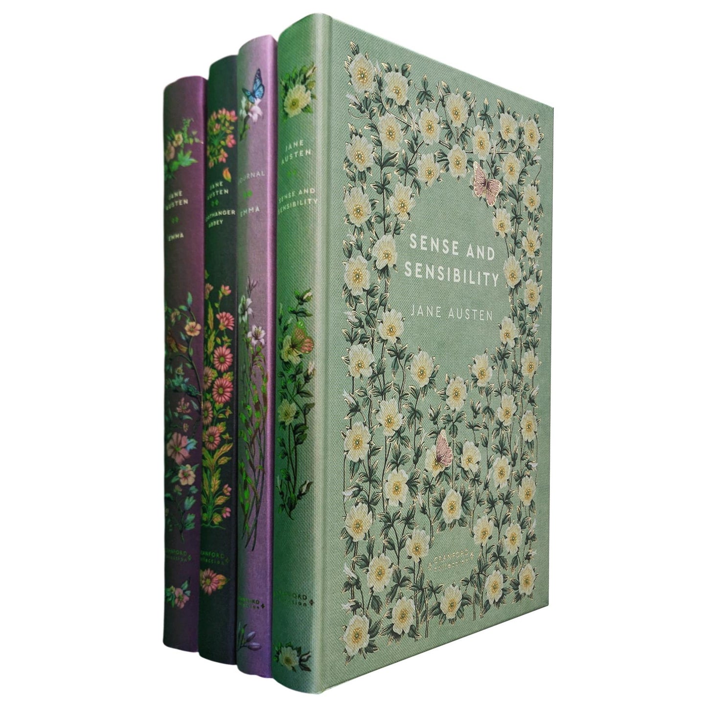 Emma, Northanger Abbey, and Sense and Sensibility by Jane Austen (Hardcover) with Emma Journal – An Elegant Cranford Edition Set of Wit, Romance, and Social Insight
