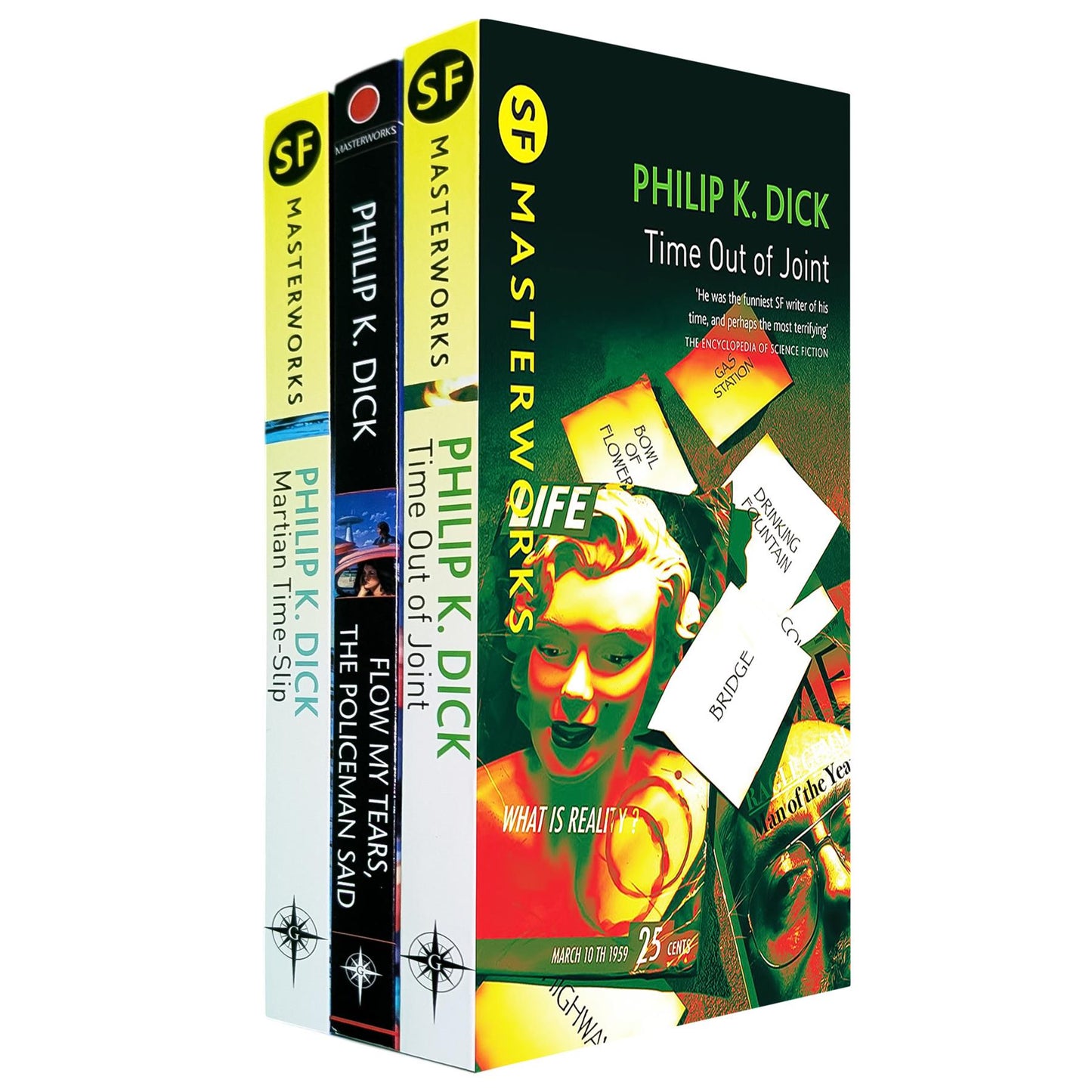 Philip K. Dick SF Masterworks Collection – Dystopian Realities & Surreal Journeys in Martian Time Slip Flow My Tears, the Policeman Said & Time Out of Joint (3-Book Set)