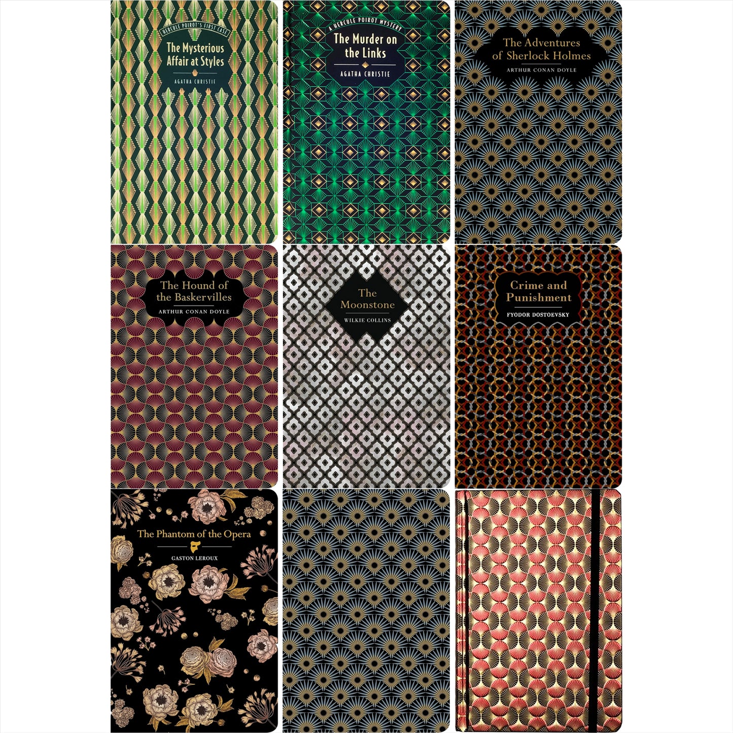 The Classic Mystery & Suspense Collection: Sherlock Holmes, Hercule Poirot & More (Hardcover, 7 Books) with Two Notebooks – Iconic Whodunits & Thrillers in Exquisite Chiltern Editions