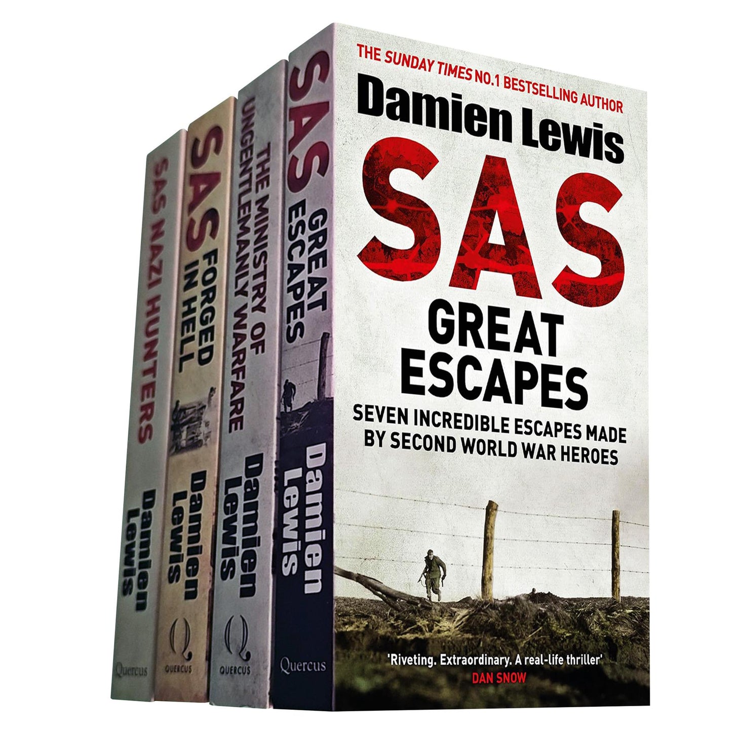 Damien Lewis’s Special Forces and WWII History Collection (4 Books Set): SAS Nazi Hunters, SAS Great Escapes, SAS Forged in Hell, and The Ministry of Ungentlemanly Warfare