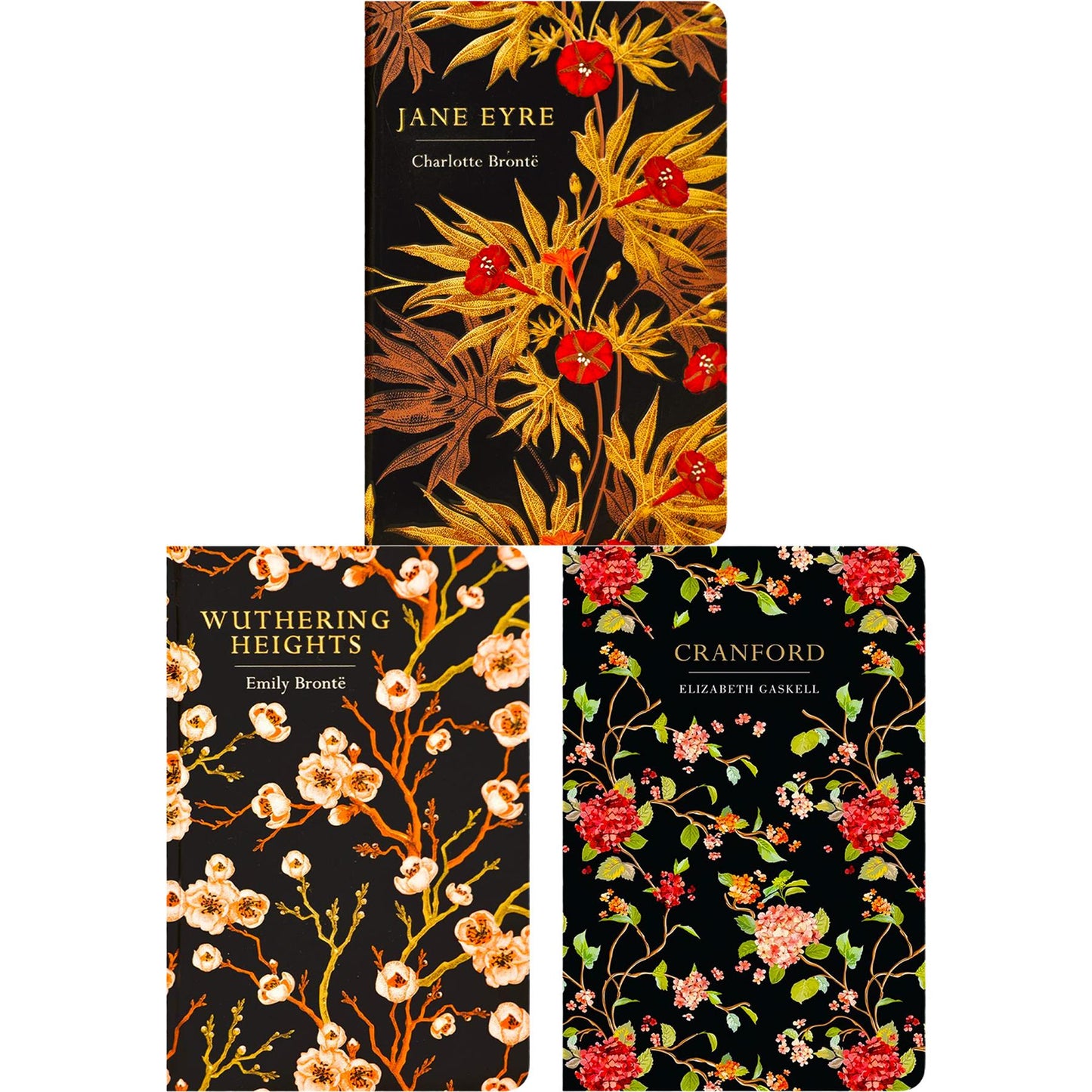 Classic Heroines & Social Intrigues: Jane Eyre, Wuthering Heights & Cranford (Hardcover, 3 Books) in Exquisite Chiltern Editions