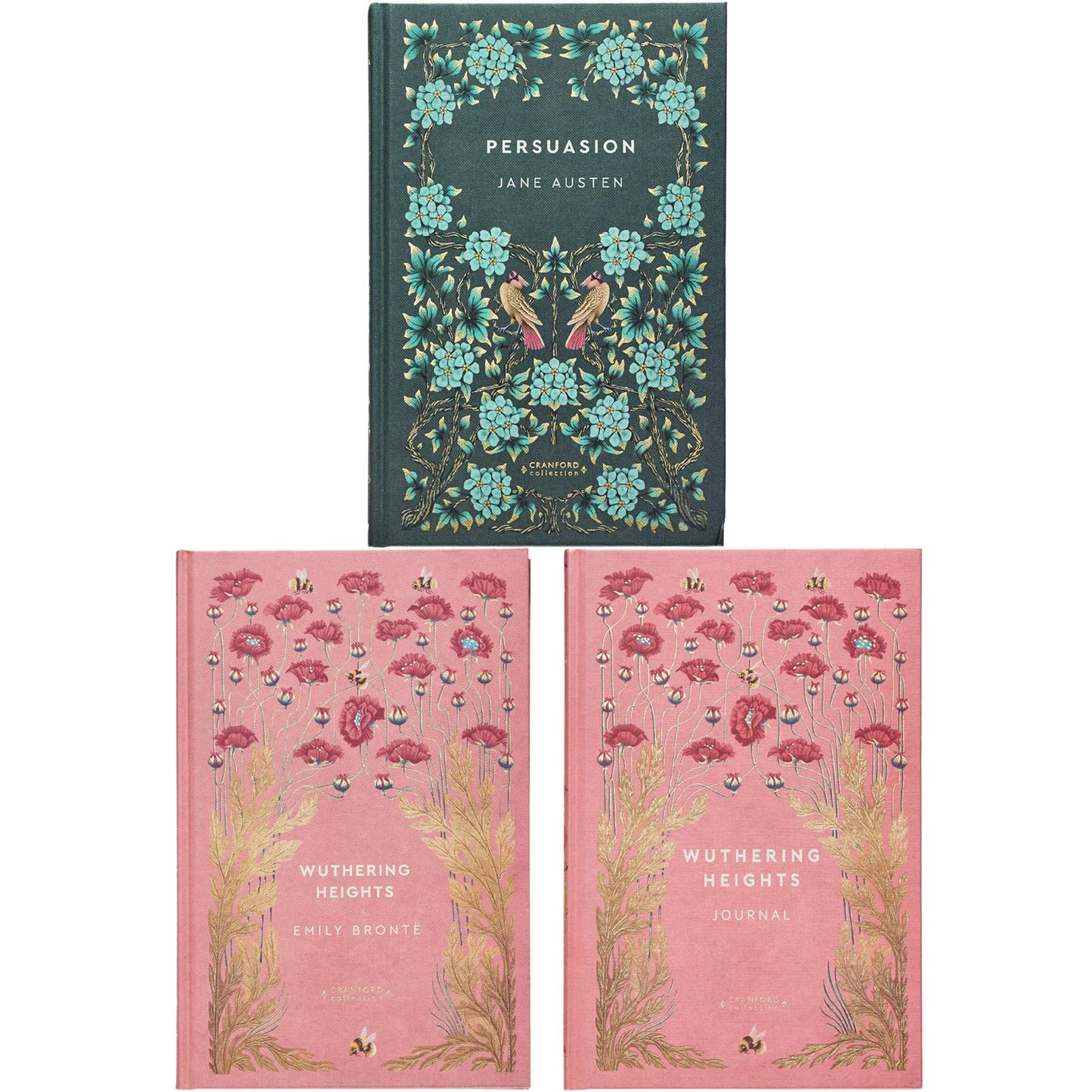 Persuasion by Jane Austen & Wuthering Heights by Emily Brontë (Hardcover, 2 Books) with Wuthering Heights Journal – A Cranford Edition Set of Love, Loss & Gothic Romance