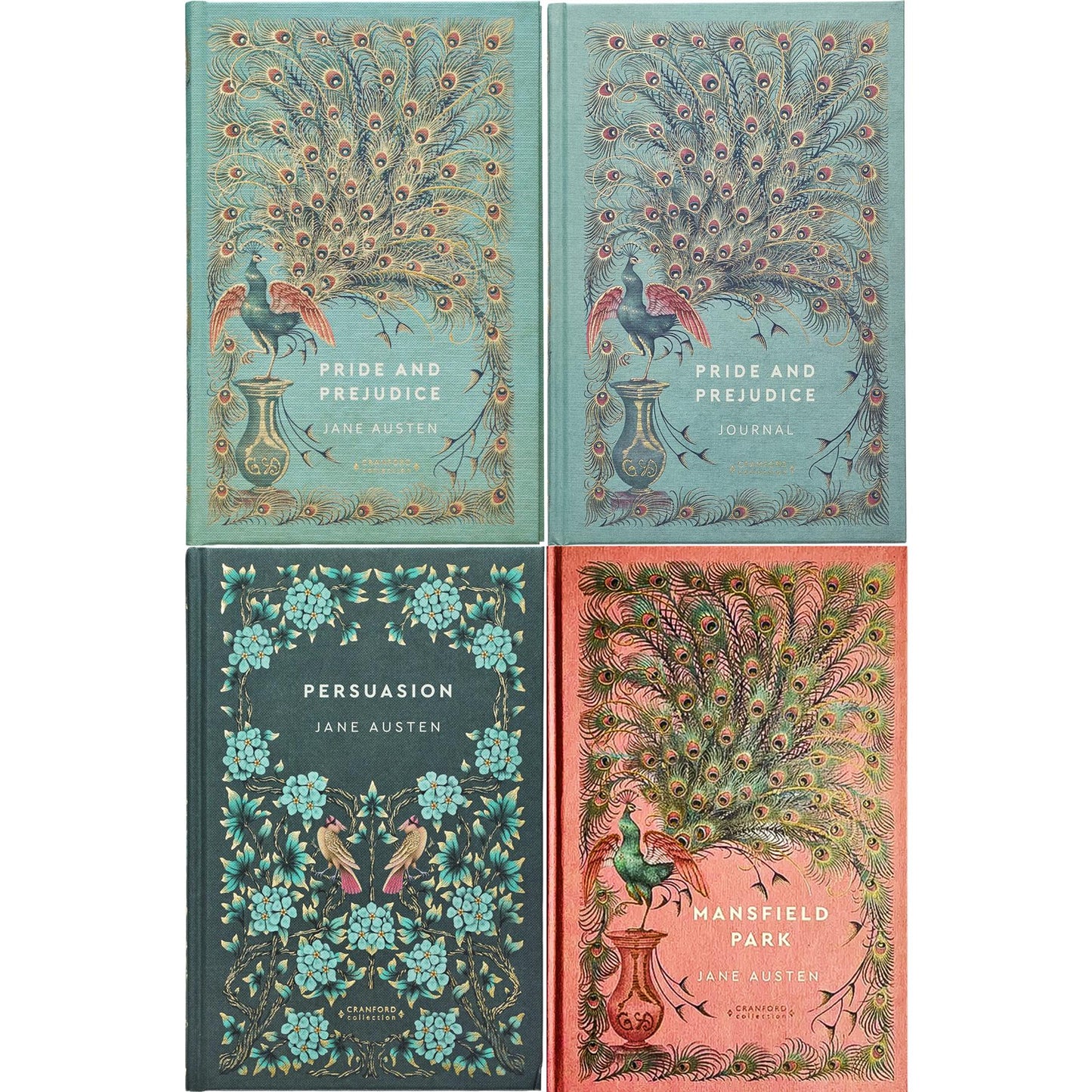 Pride and Prejudice, Persuasion, and Mansfield Park by Jane Austen (Hardcover) with Pride and Prejudice Journal – A Cranford Edition Set of Romance, Second Chances, and Timeless Elegance
