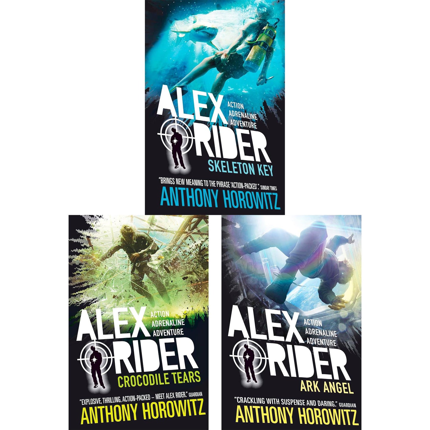 Alex Rider Mission Series: Skeleton Key, Crocodile Tears & Ark Angel – Thrilling Spy Adventures for Young Readers by Anthony Horowitz (3 Books, Paperback)