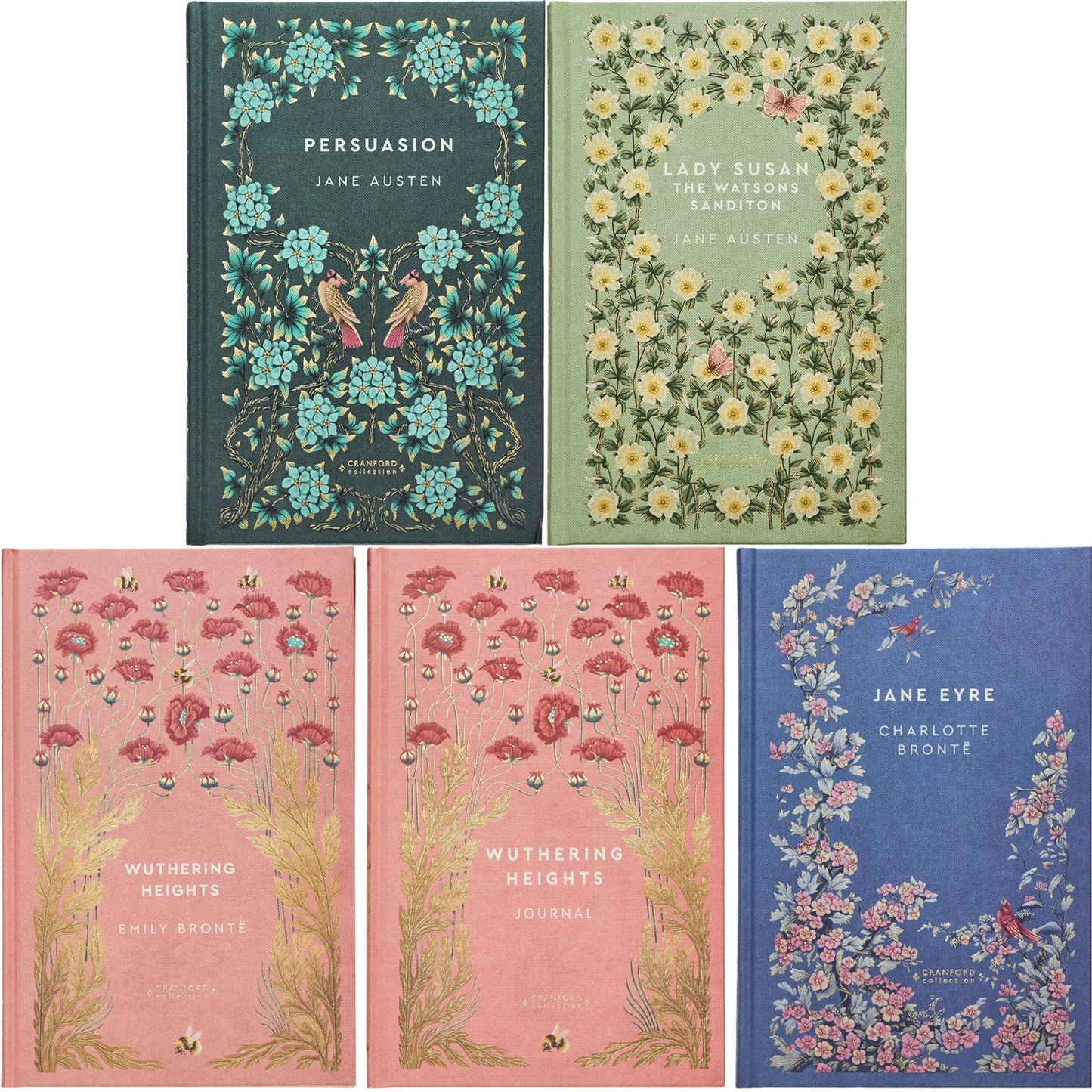 The Brontë Sisters & Jane Austen Collection (Hardcover, 10 Books) with Pride and Prejudice, Emma & Wuthering Heights Journals – A Cranford Edition Set of Timeless Romance, Society & Keepsakes