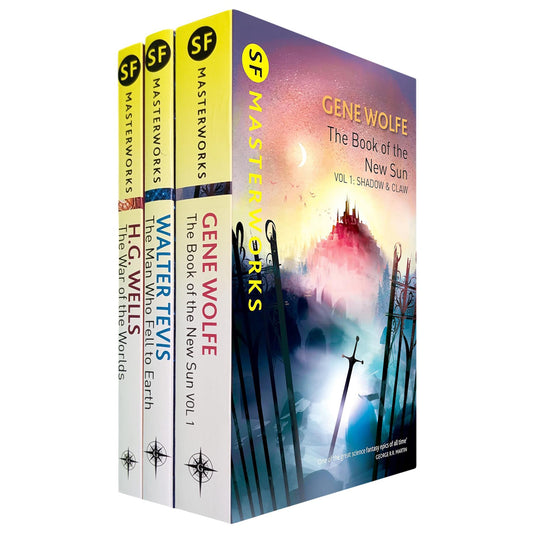 SF Masterworks Collection – Alien Encounters, Power & Survival Featuring War of the Worlds by H.G. Wells, Man Who Fell to Earth by Walter Tevis & Shadow & Claw by Gene Wolfe (3-Book Set)