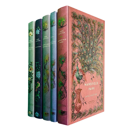 Jane Austen Cranford Edition Romantic Classics (Hardcover, 4 Books) with Pride and Prejudice Journal – Timeless Tales of Love, Wit, and Society in Elegant Gold-Stamped Designs