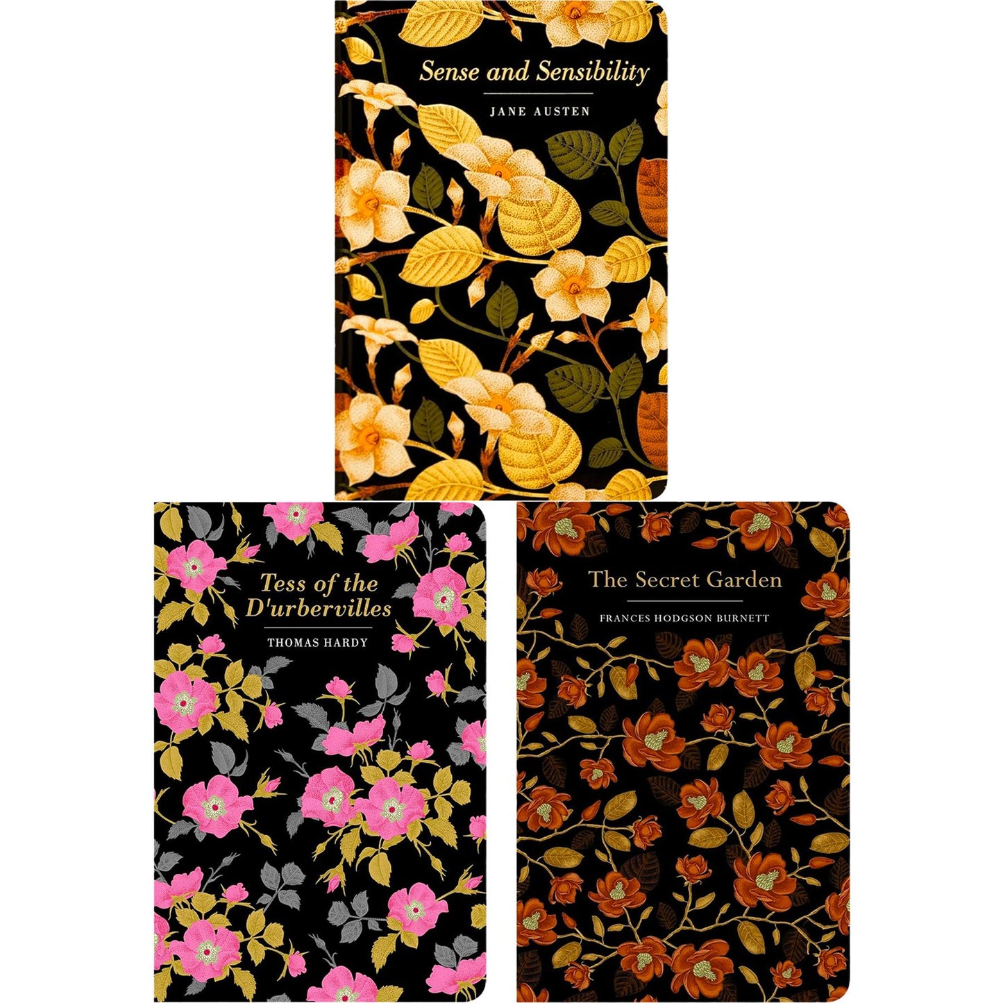 Timeless Classics Collection: Sense and Sensibility by J. Austen, Tess of the D’Urbervilles by T. Hardy & The Secret Garden by F. H. Burnett (Hardcover, 3 Books) – Exquisite Chiltern Editions
