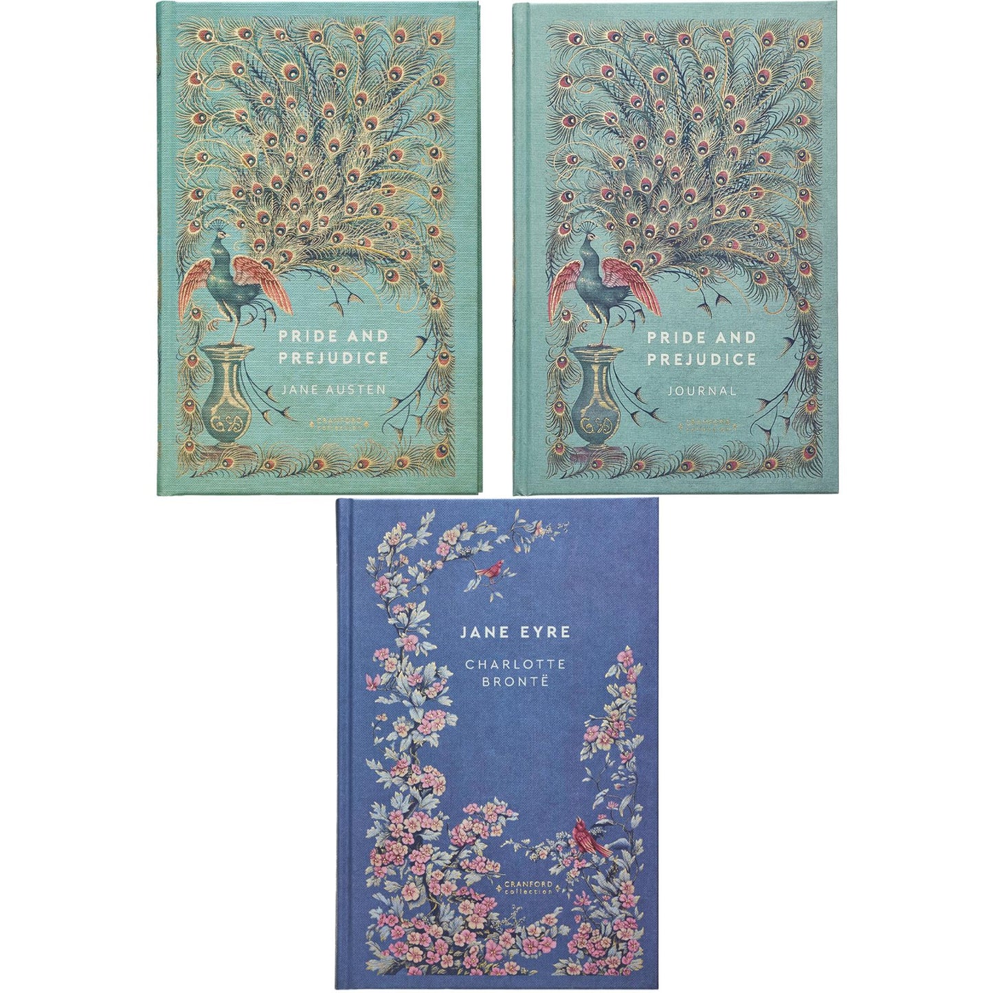 Pride and Prejudice by Jane Austen & Jane Eyre by Charlotte Brontë (Hardcover, 2 Books) with Pride and Prejudice Journal – A Cranford Edition Set of Romance, Independence & Timeless Literature