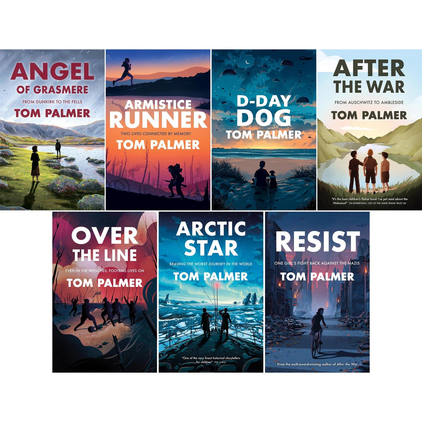 Tom Palmer's Wartime and Historical Heroes Collection (7-Book Set): Resist, Angel of Grasmere, Armistice Runner, D-Day Dog, After the War, Over the Line, and Arctic Star