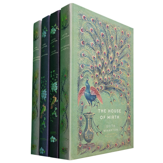 Pride and Prejudice & Persuasion by Jane Austen, The Age of Innocence & The House of Mirth by Edith Wharton (Hardcover, 4 Books) – An Elegant Cranford Edition Set of Love, Society & Ambition