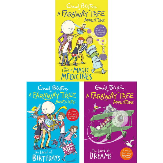 The Faraway Tree Collection by Enid Blyton: Magical Adventures in the Lands of Medicines, Birthdays & Dreams (3 Books, Paperback)