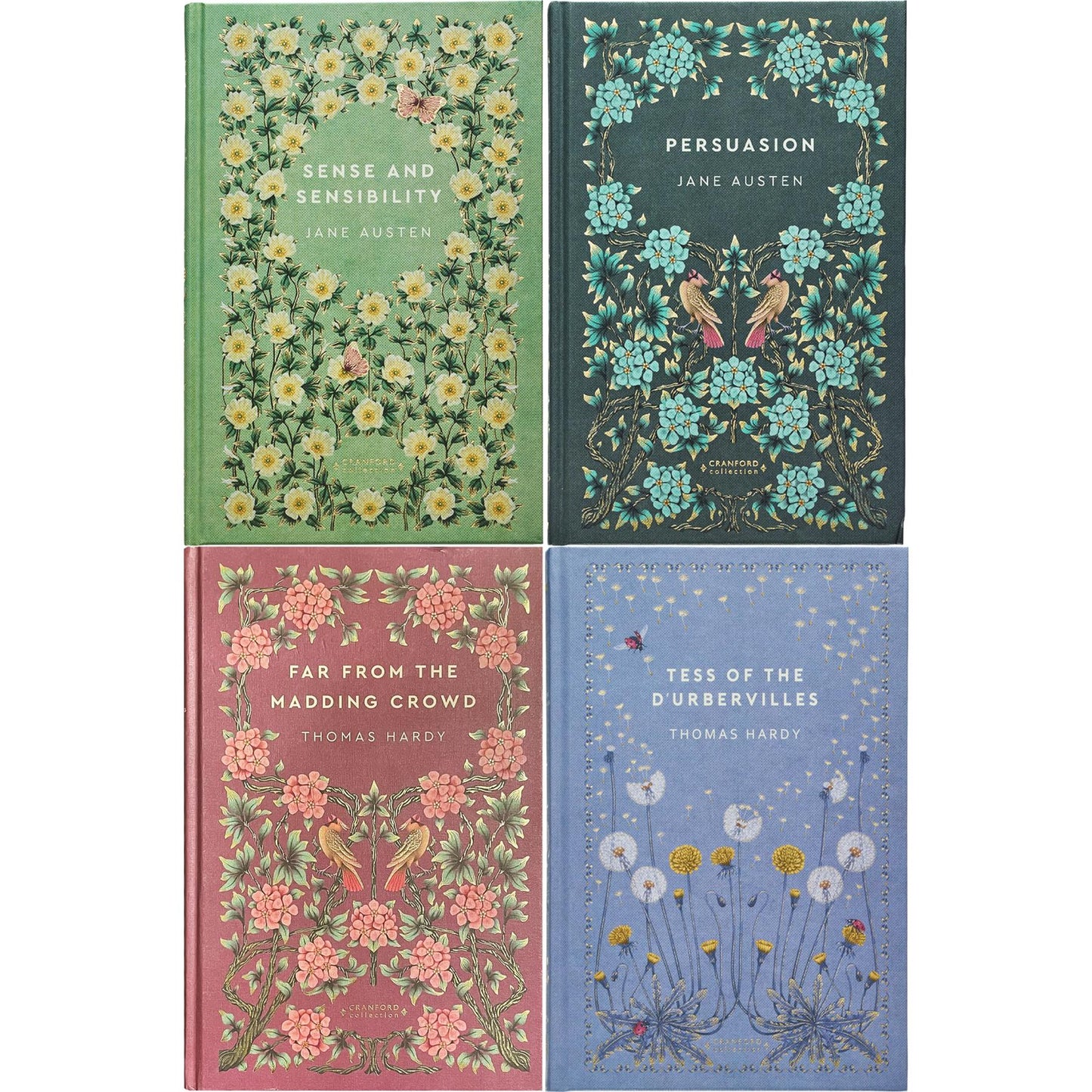Sense and Sensibility & Persuasion by Jane Austen + Far from the Madding Crowd & Tess of the d’Urbervilles by Thomas Hardy (Hardcover, 4 Books) – A Beautiful Cranford Edition Set of Love & Fate