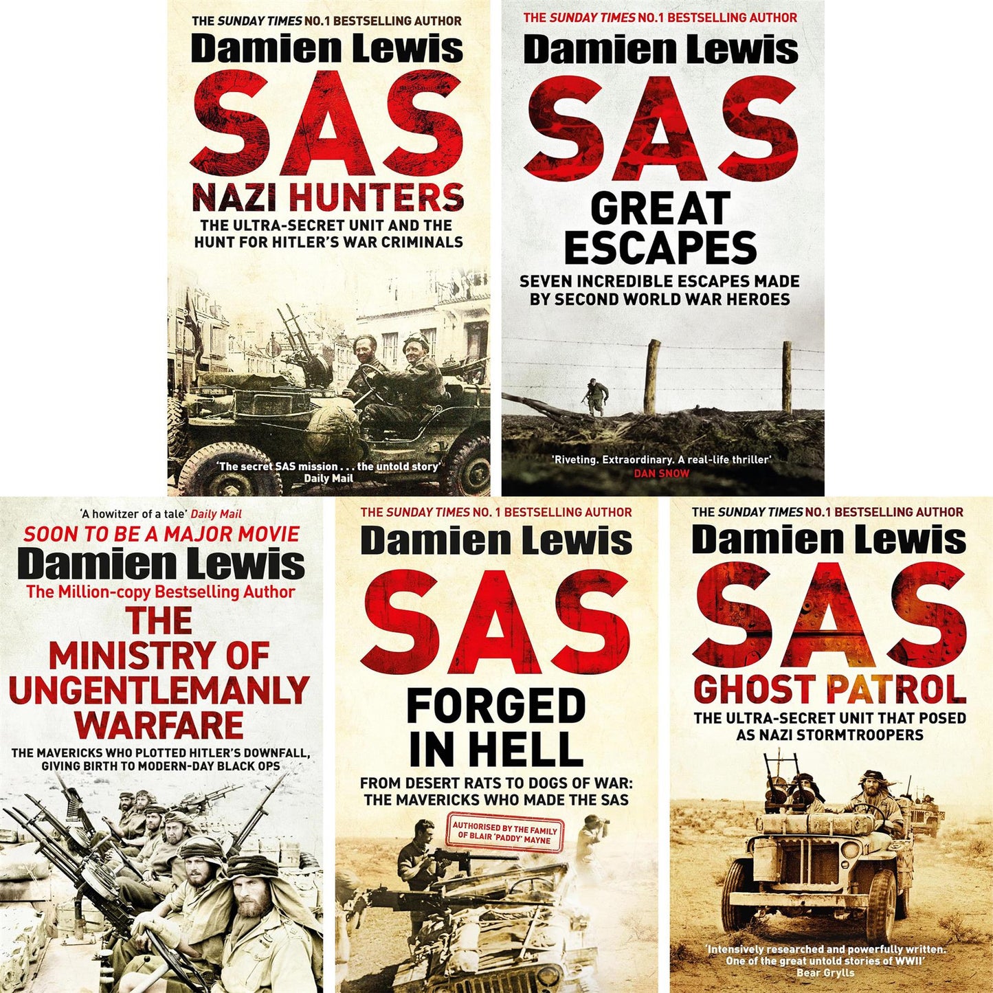 SAS: The Untold Stories – A Five-Book Collection of WWII Bravery, Covert Operations, and Heroism Featuring Nazi Hunters, Ghost Patrol, and More by Damien Lewis